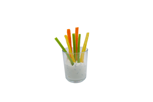 Gemüsesticks mit Sauerrahm-Dip, mind 10 Stk.